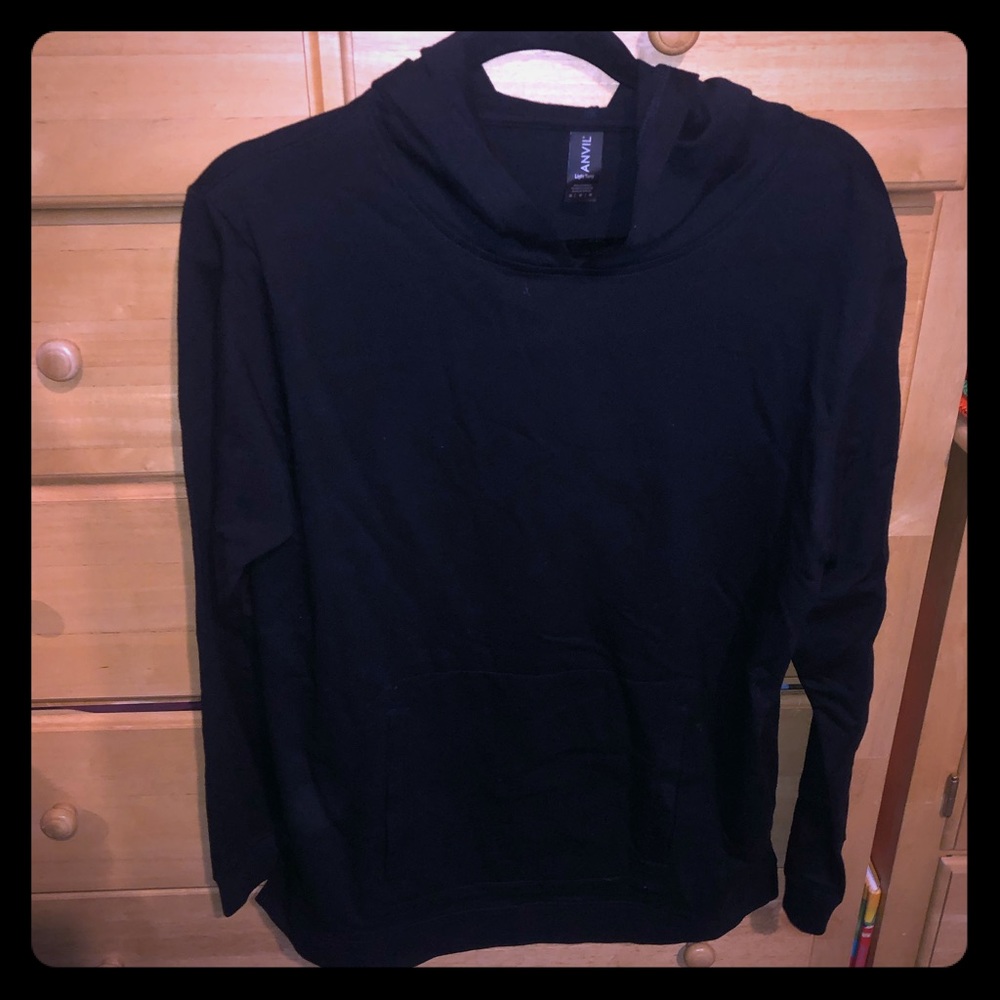 Black high neck thin hoodie